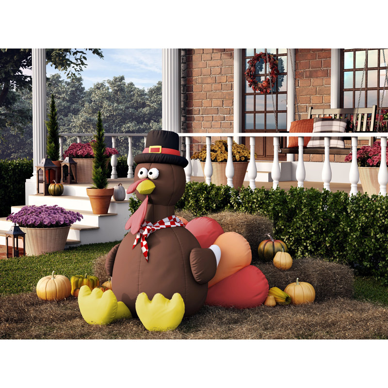 The Holiday Aisle Inflatable Turkey Thanksgiving Decoration