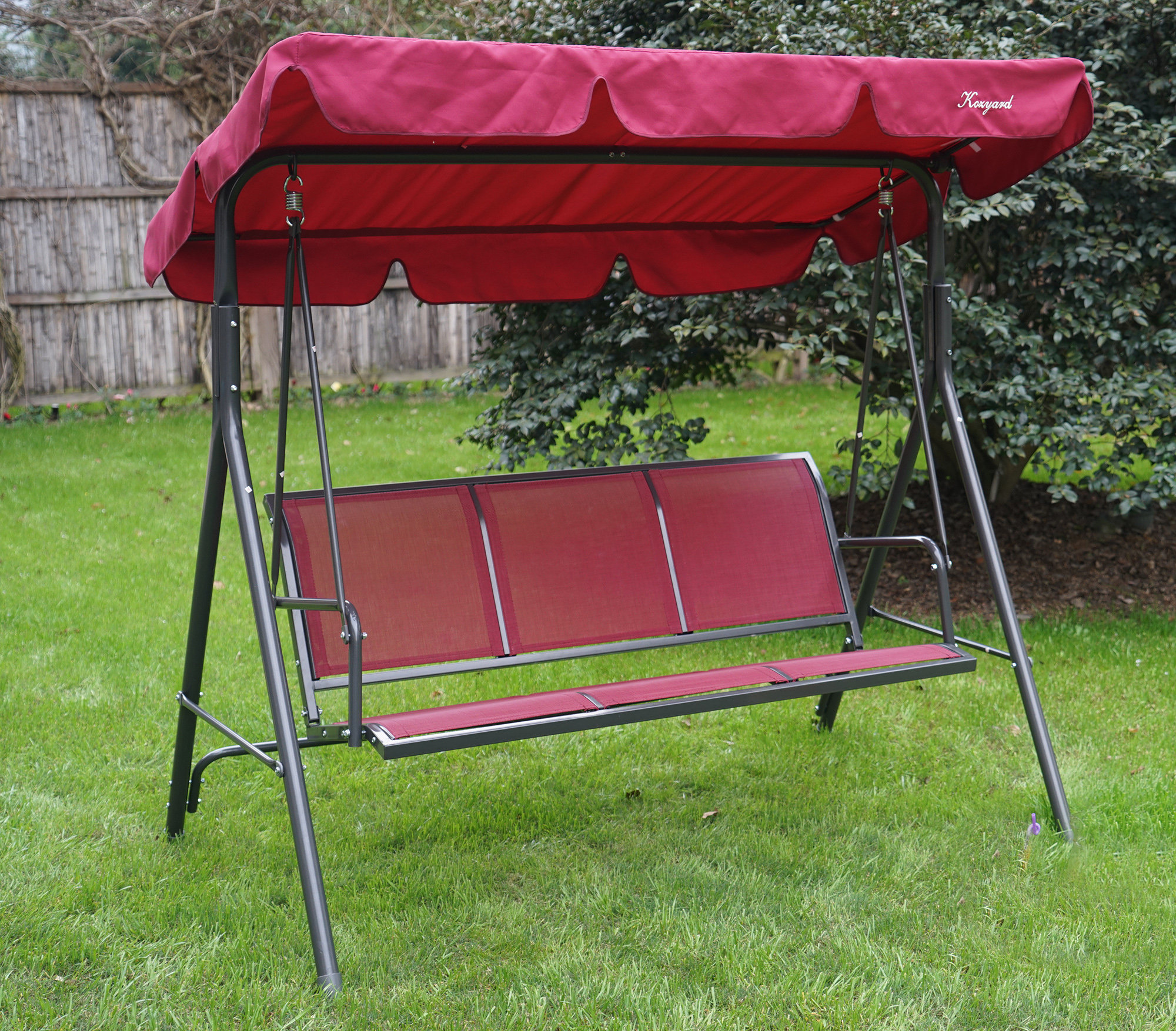 Rosalind Wheeler Decatur 3 Person Outdoor Porch Swing With Stand Outdoor Porch Swing