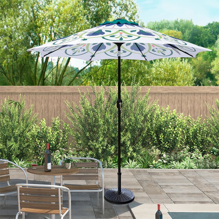 8ft Patio Umbrella Crank Tilt Table Garden Sunshade Deck Market Outdoor Parasol 