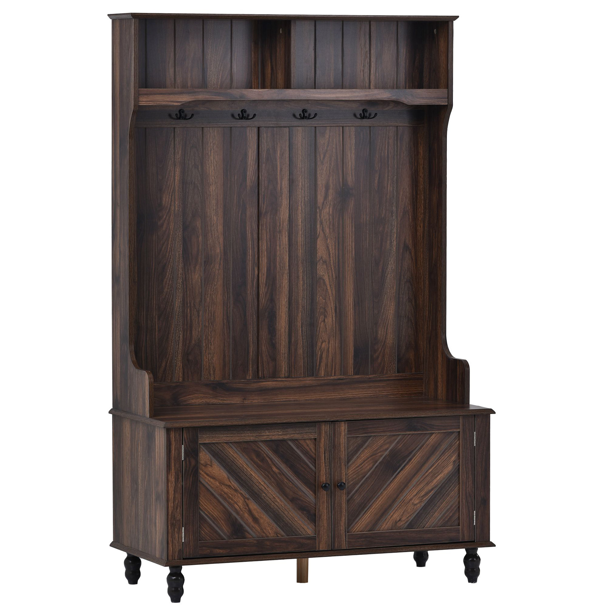 Canora Grey Domnik 40.03'' Wide Hall Tree with Bench and Shoe Storage