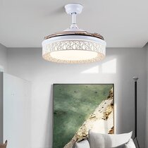 Details about   42" Bluetooth Invisible Ceiling Fan Light Music Player LED Chandelier+remote 