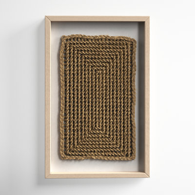 Rectangular Shadow Box with Rope Abstract Wall Décor