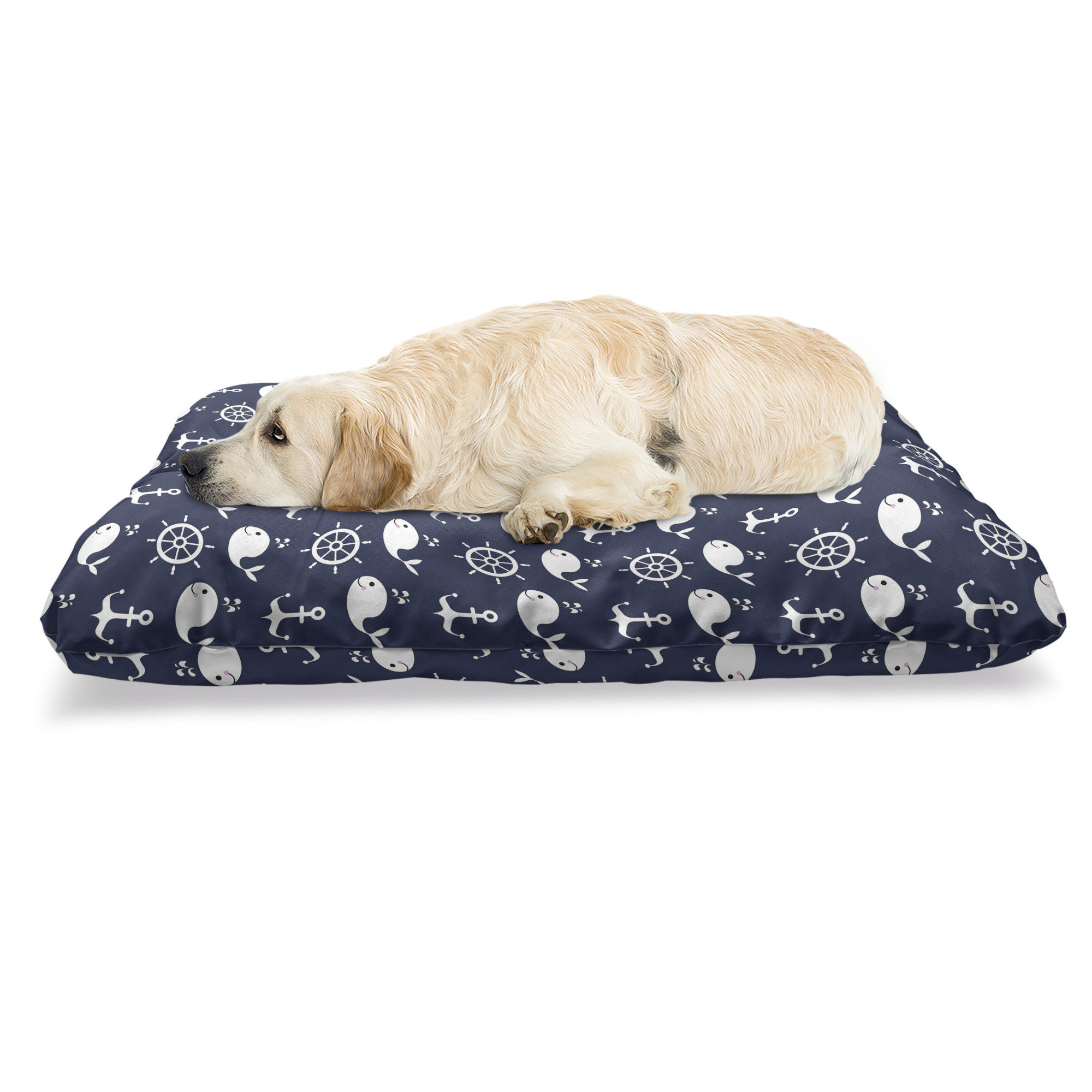 navy blue dog bed