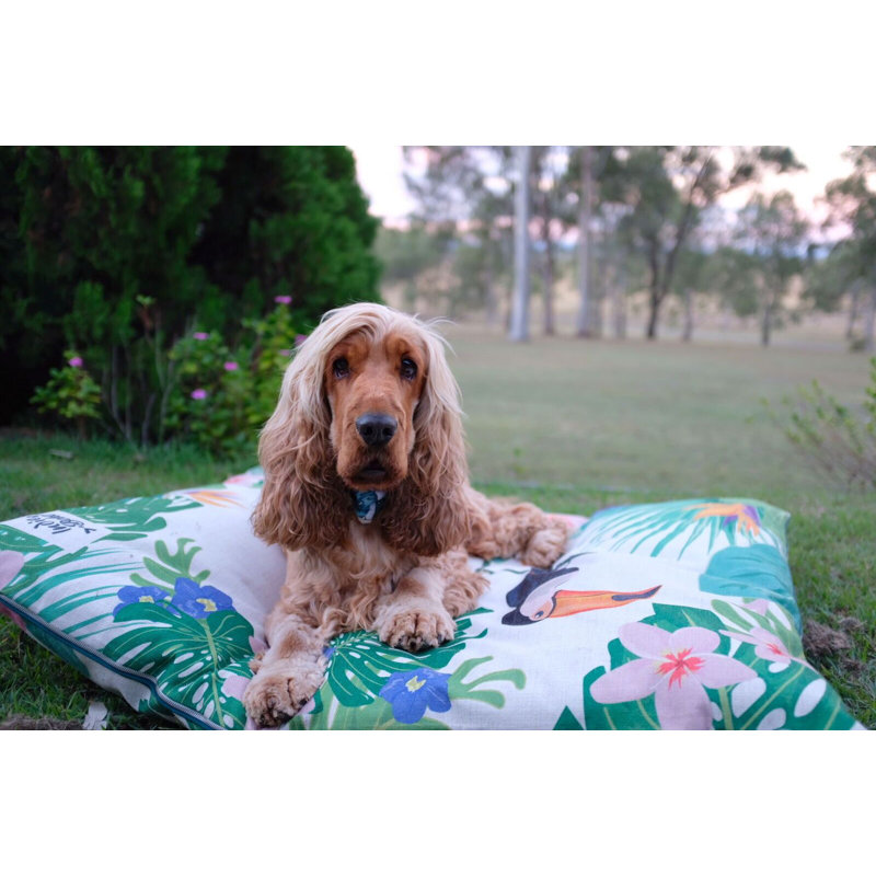 pink flamingo dog bed