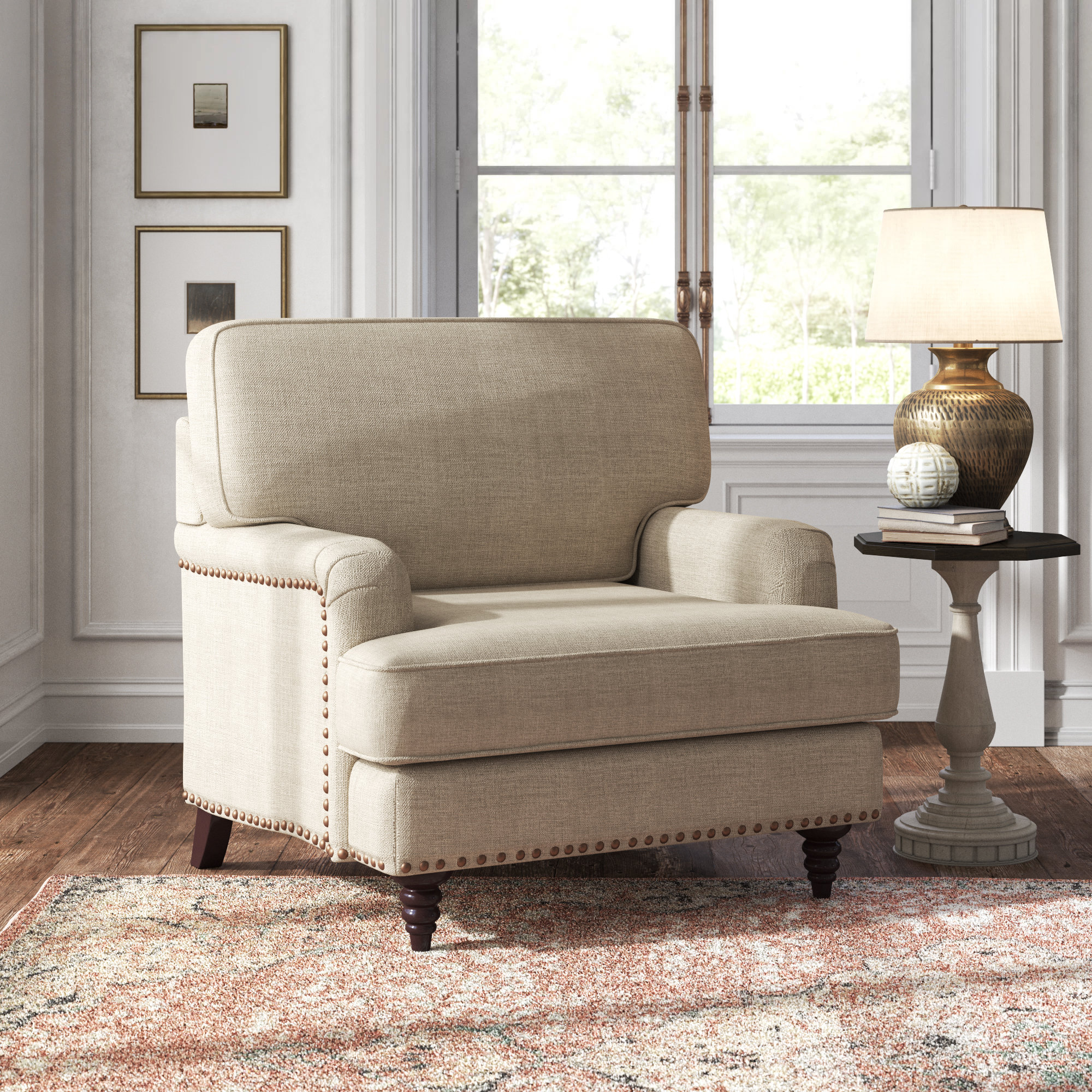 neutral armchair
