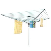 Rotary Washing Line Outdoor With Ground Spike Clothes Airer Dryer Foldable Laundry 4 Arm 40M 