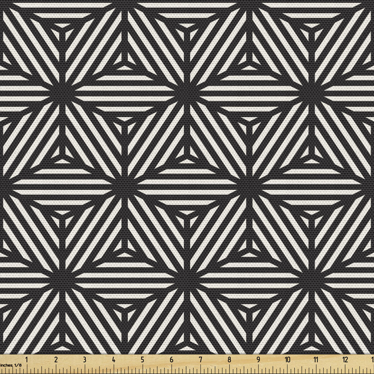 Black & White Modern Striped Retro Vintage Print Fabric,Digital Printed Upholstery Fabric