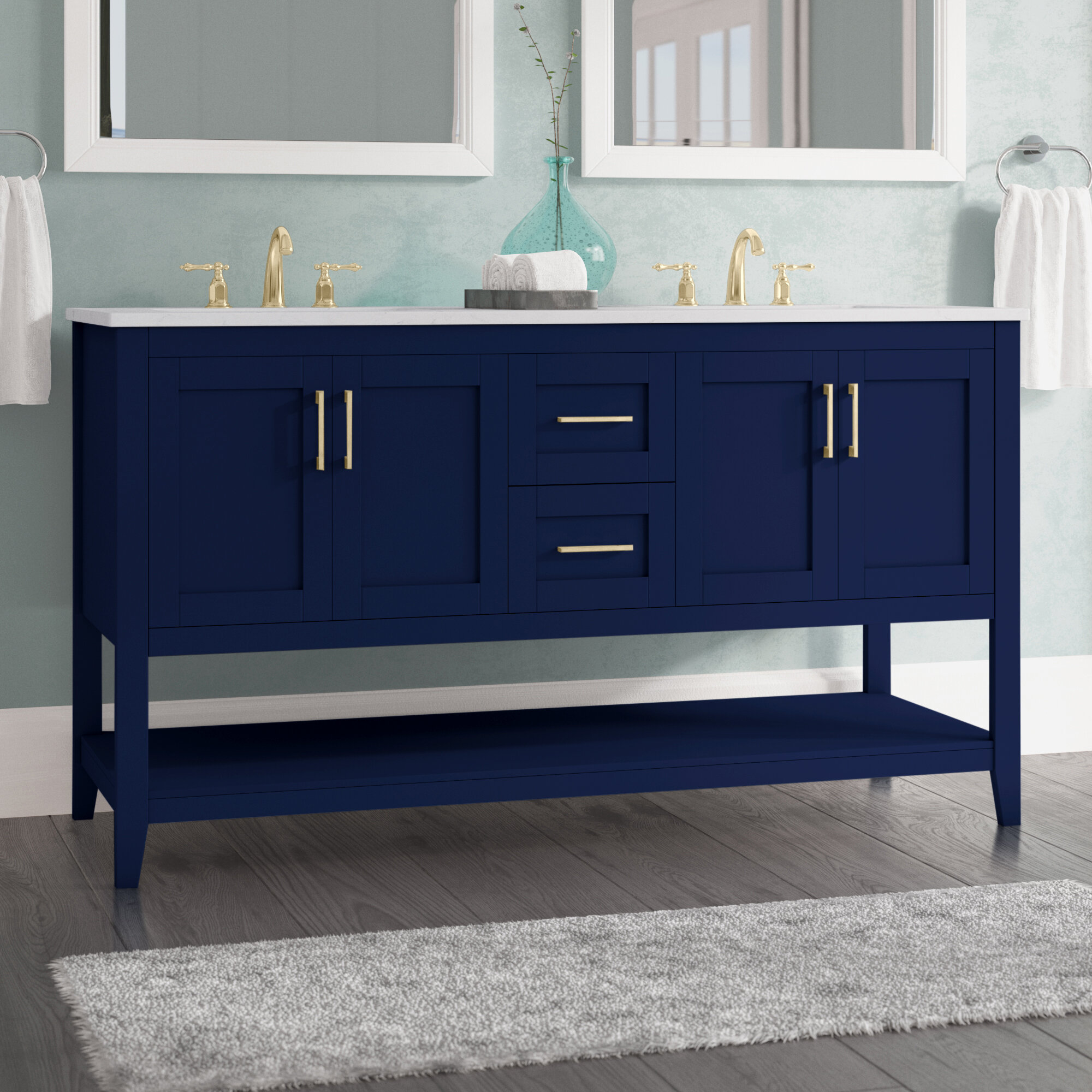 Beachcrest Home Caoimhe 60 Double Bathroom Vanity Set Reviews Wayfair