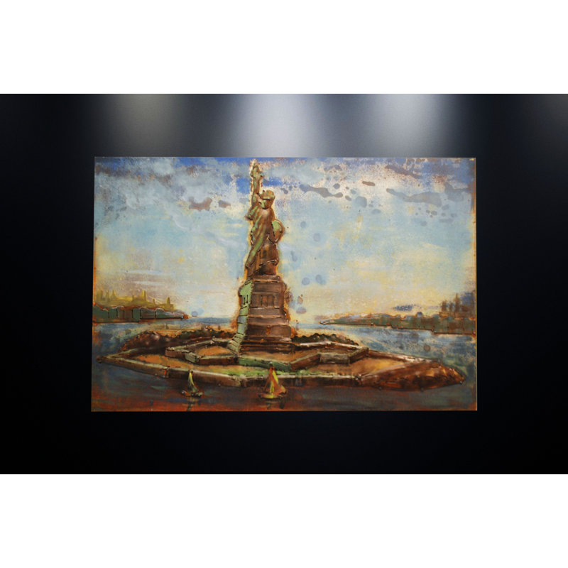 Dsd Group Statue Of Liberty Painting Print On Metal Wayfair