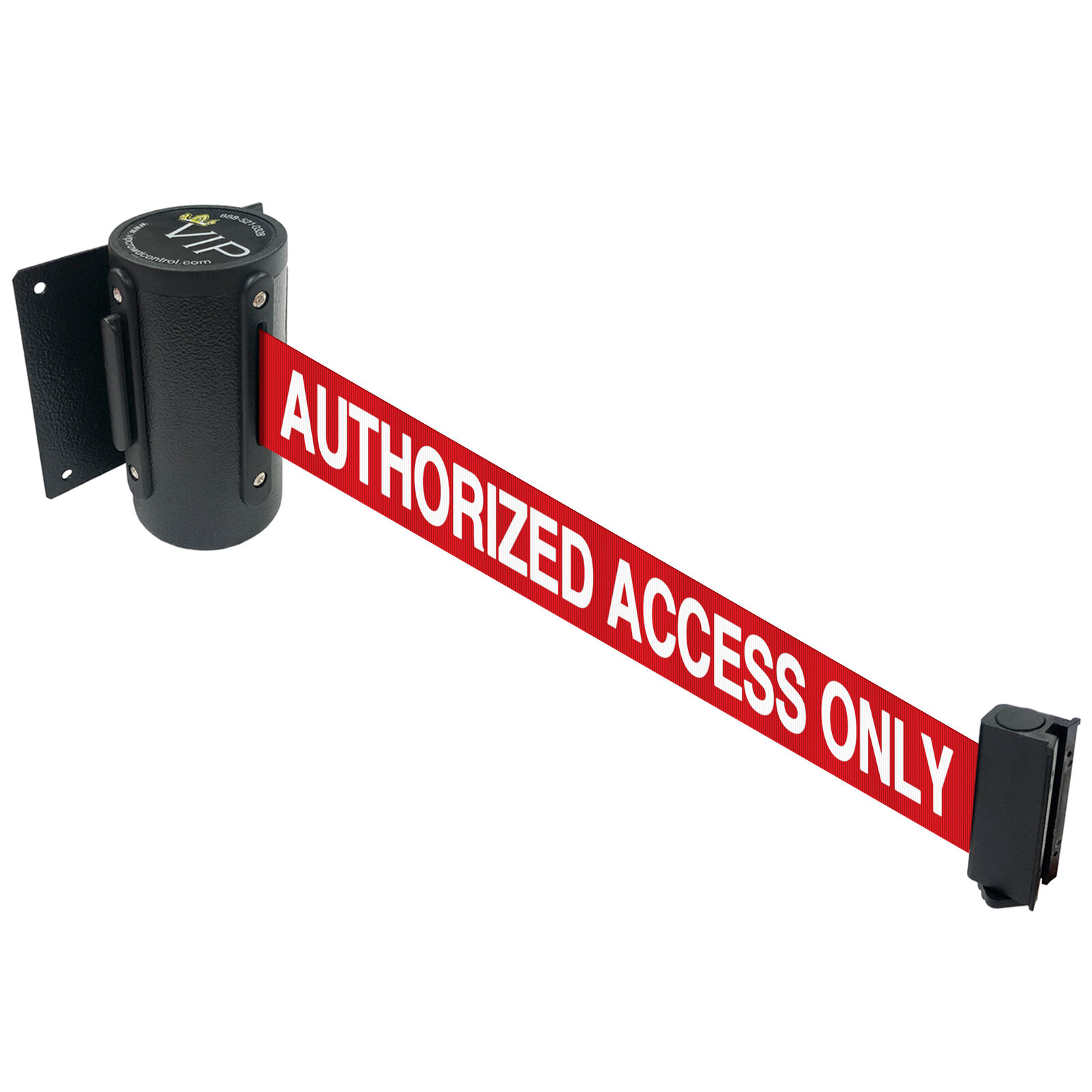 Authorised Access Only Red Retractable Security Belt/Barrier Door Warning Sign
