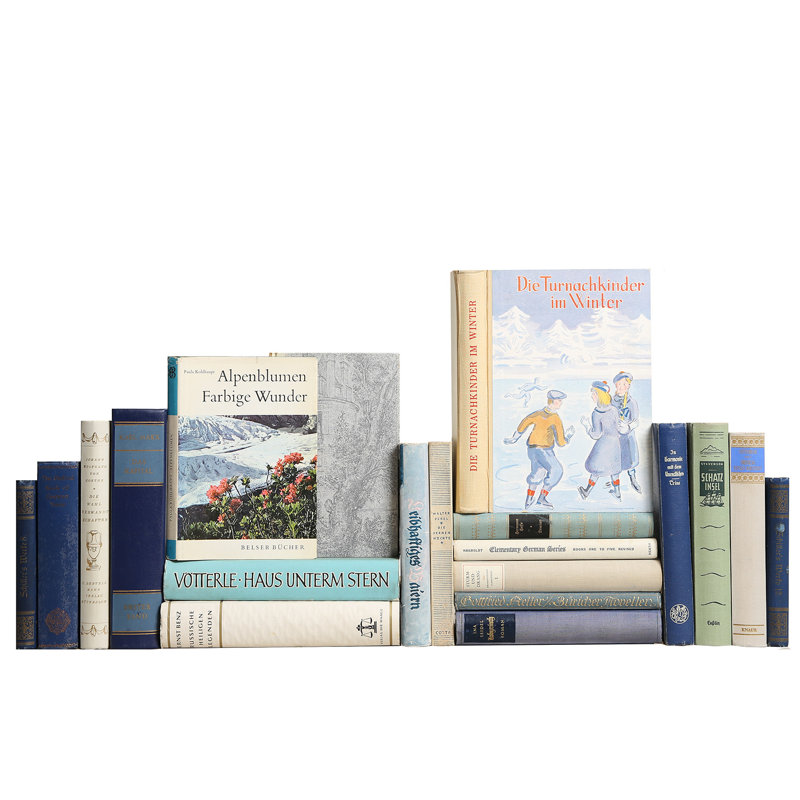 Booth Williams 20 Piece Authentic Decorative Books Custom Set Midcentury German Language Readings Set Perigold