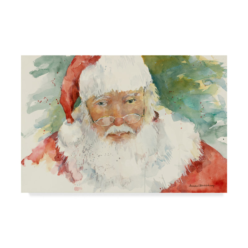 Trademark Art Santa Portrait Watercolor Painting Print On