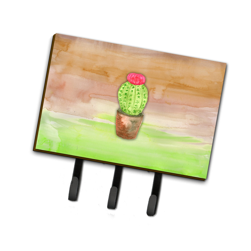 East Urban Home Cactus Watercolor Leash Or Key Holder Wayfair