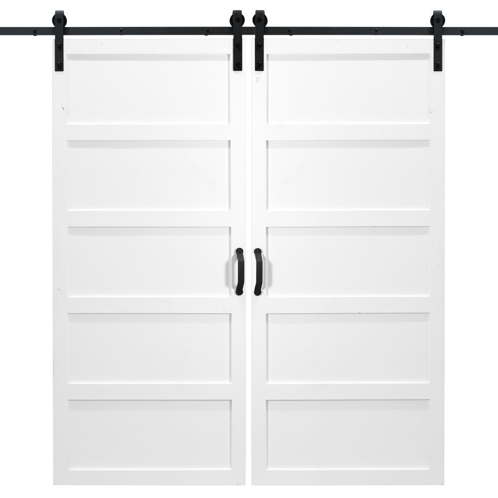 Dogberry Collections Paneled Wood Barn Door with Installation Hardware ...
