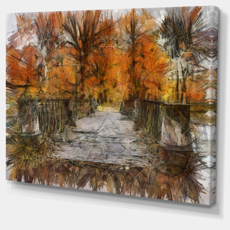 Designart Beautiful Watercolor Autumn Forest Painting Print On