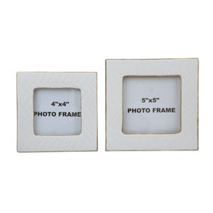 2 Piece Antique White Picture Frame Set (Set of 2)