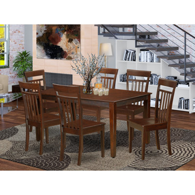 Alingtons 7 - Piece Rubberwood Solid Wood Dining Set