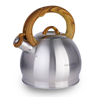 Whistling Tea Kettle Modern Stainless Steel Whistling Tea Pot for Stovetop with Cool Grip Ergonomic Handle 
