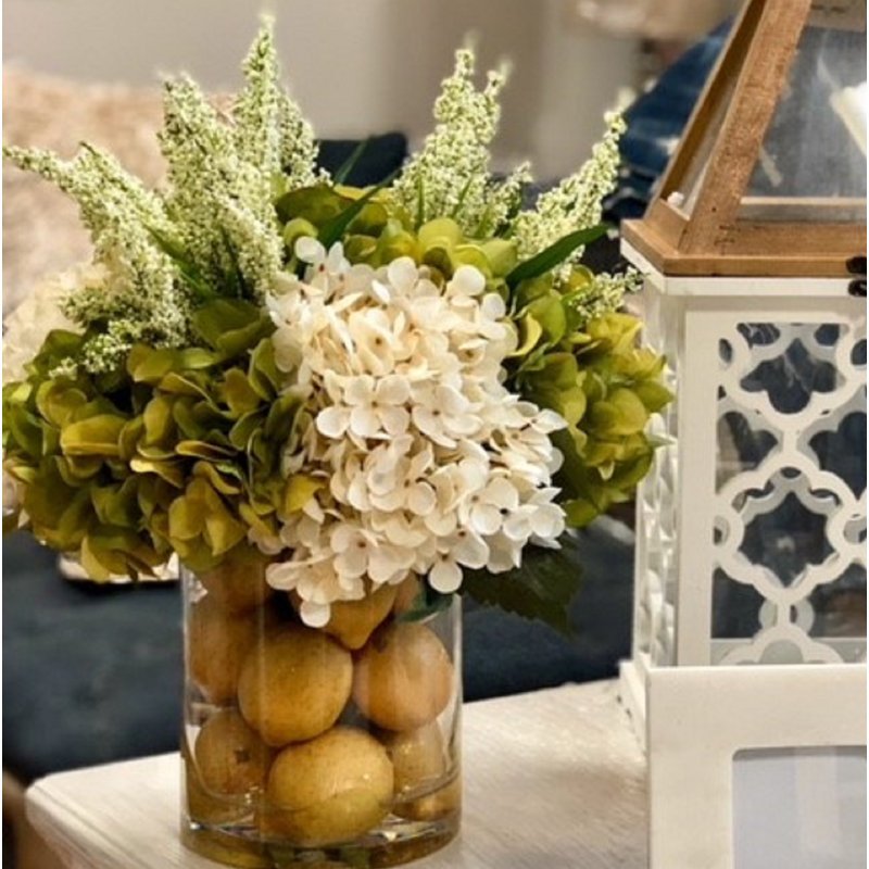 Darby Home Co Hydrangea Centerpiece In Decorative Vase Reviews