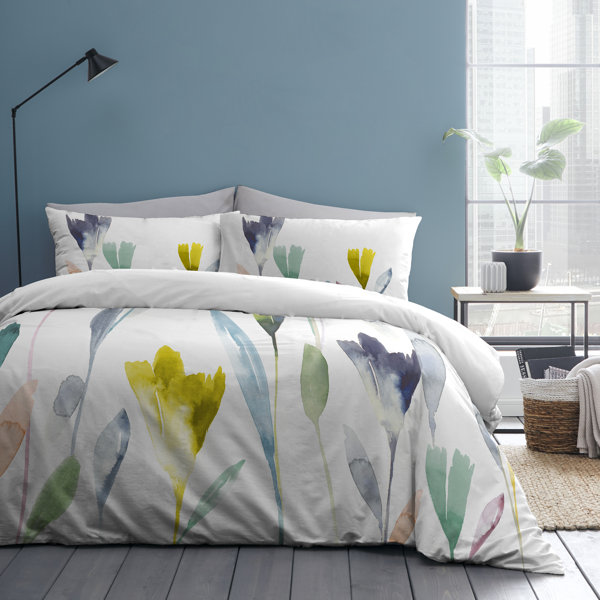Federn Bettdecke Decke Bezug & Kissenbezug Polycotton Reversible Bettwäsche Set Federn Bettdecke Decke Bezug & Kissenbezug Polycotton Reversible Bettwäsche Set