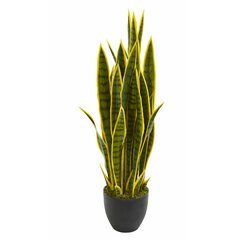 Perfect Faux Plants in Pot for Indoor Outdoor House Home Office Garden Modern Decoration Housewarming Gift CROSOFMI Artificial Snake Plant 25.5 Inch Fake Sansevieria Tree with 30 Leaves