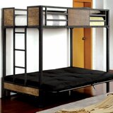 bunk bed with futon and desk