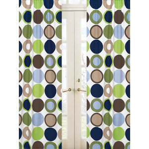 Designer Dot Polka dots Semi-Sheer Rod pocket Curtain Panels (Set of 2)