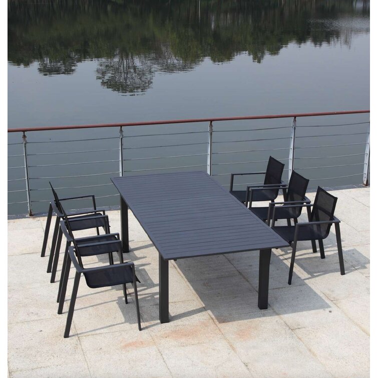 modern extendable outdoor dining table