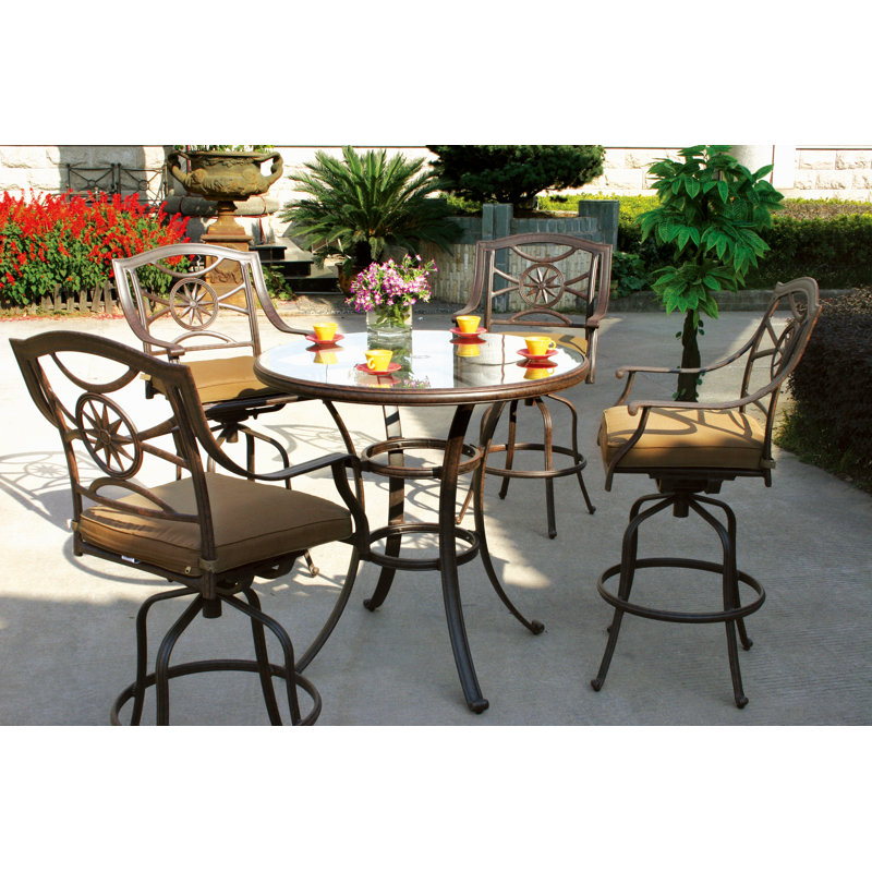 Alcott Hill Thompsontown 5 Piece Bar Height Dining Set With