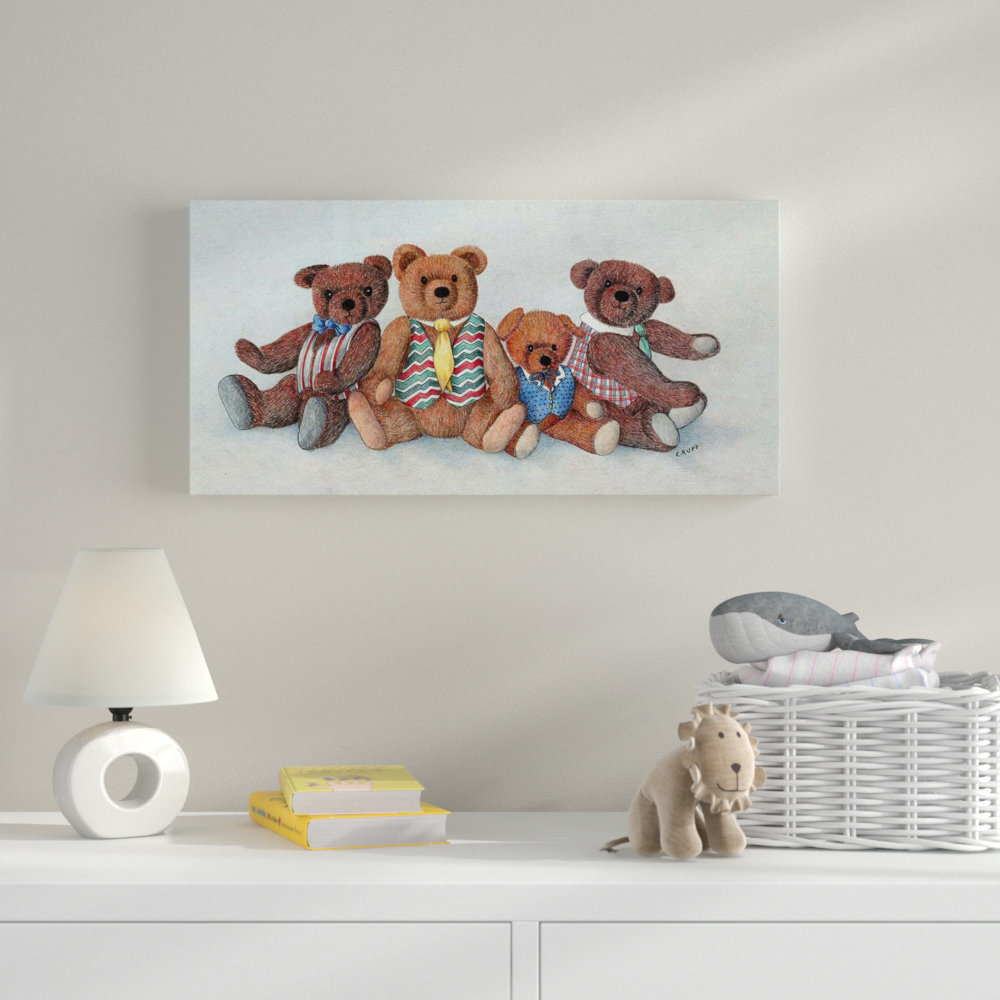 Medium Fox Stronger and Braver Canvas Artwork Contemporary Nursery Set Of 3