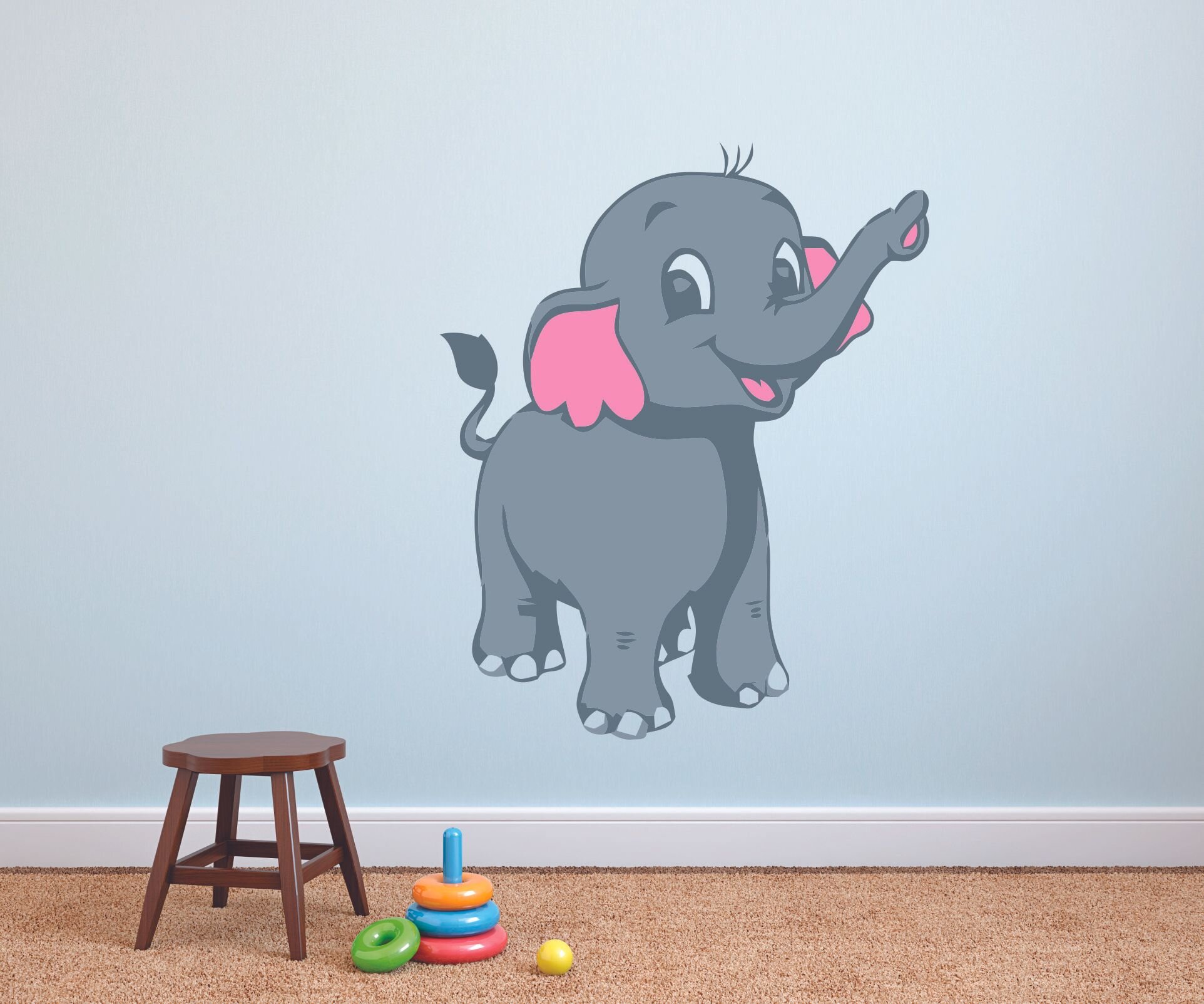 Zoomie Kids Cute Happy Baby Elephant Cartoon Wall Decal | Wayfair