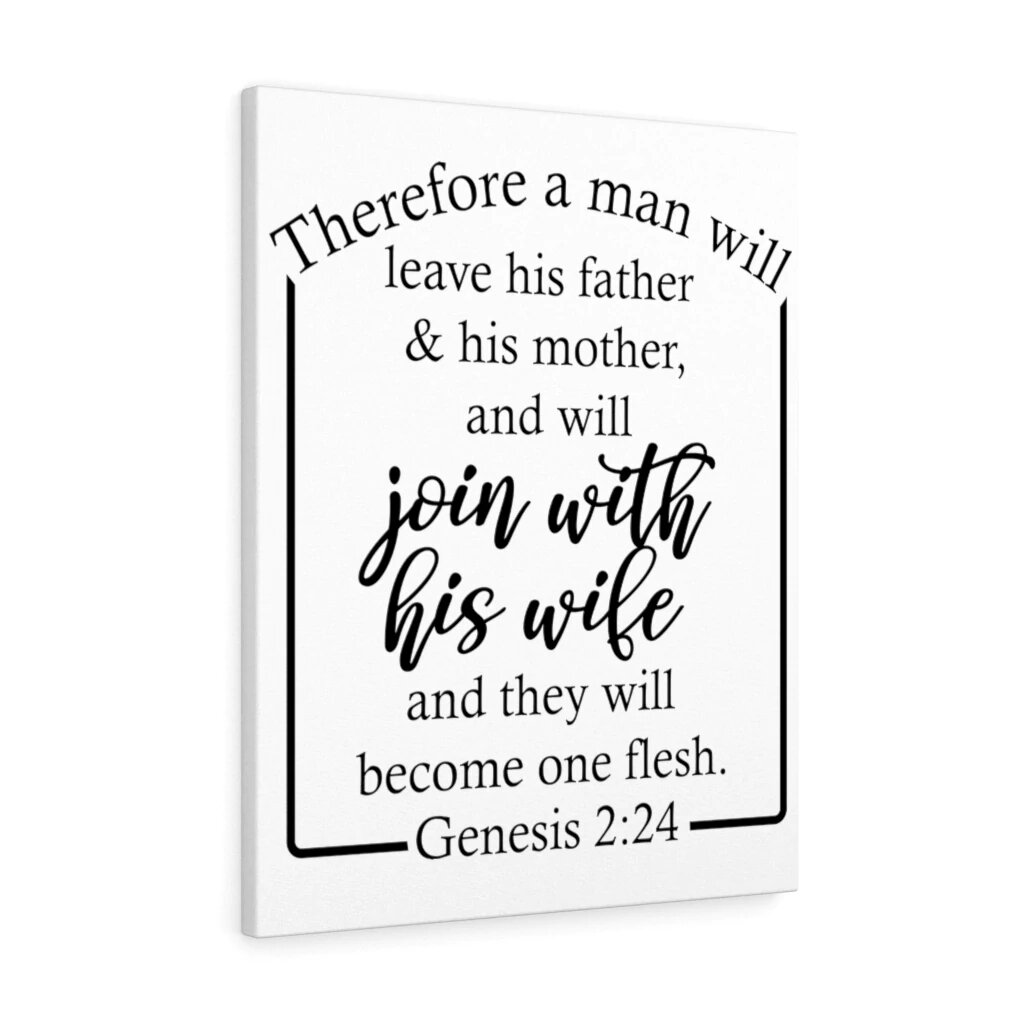 Trinx Become One Flesh Genesis 2:24 Christian Wall Art Bible Verse ...