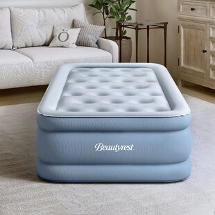 Serta Raised 15 In Queen Size Flocked Airbed Mattress with External AC Air Pump 