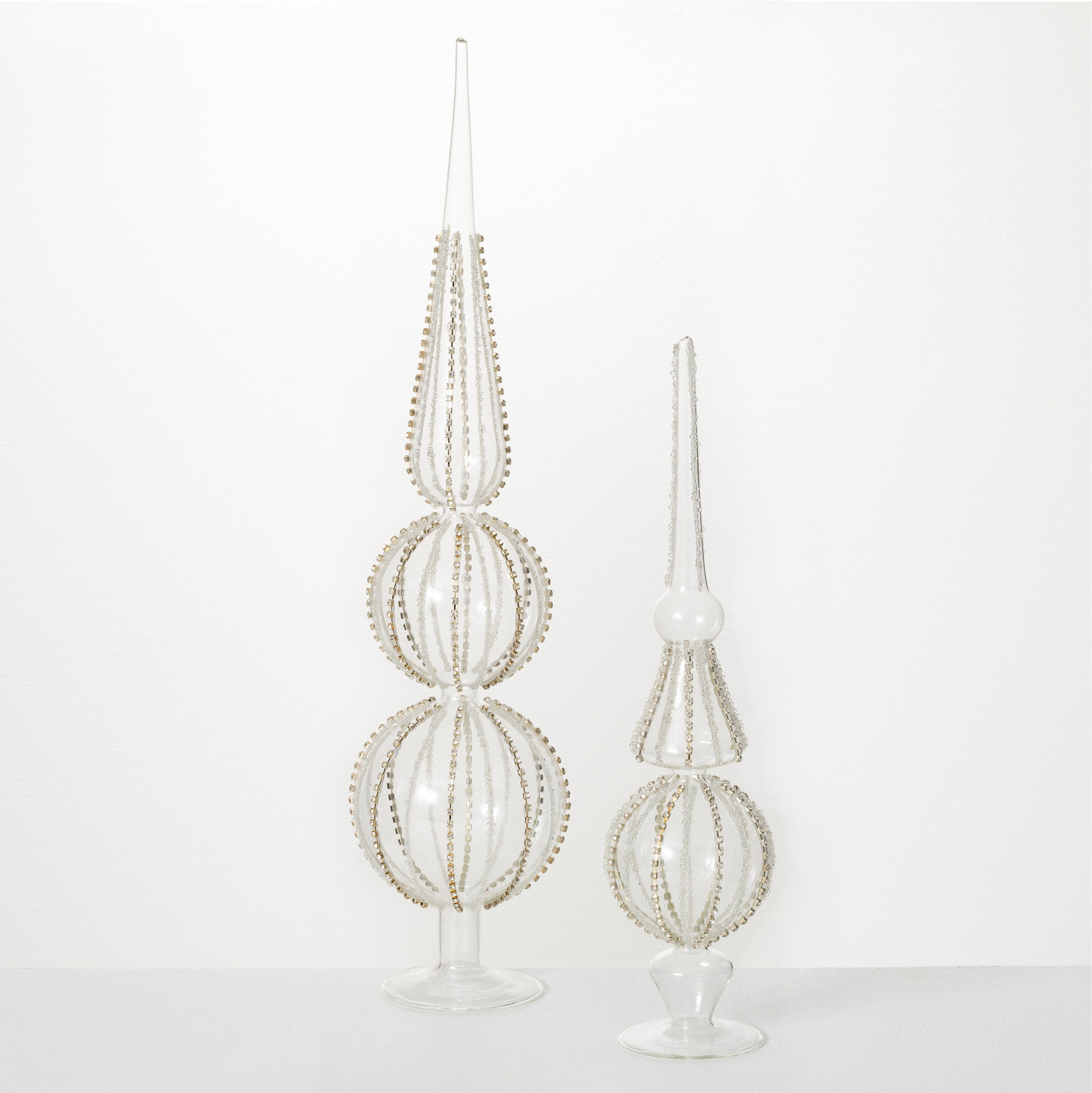 The Holiday Aisle® 2 Piece HandBeaded Glass Set Wayfair