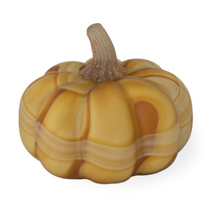Boston International Decorative Glass Pumpkin Figurine Light Blue 5.5 x 5-Inches