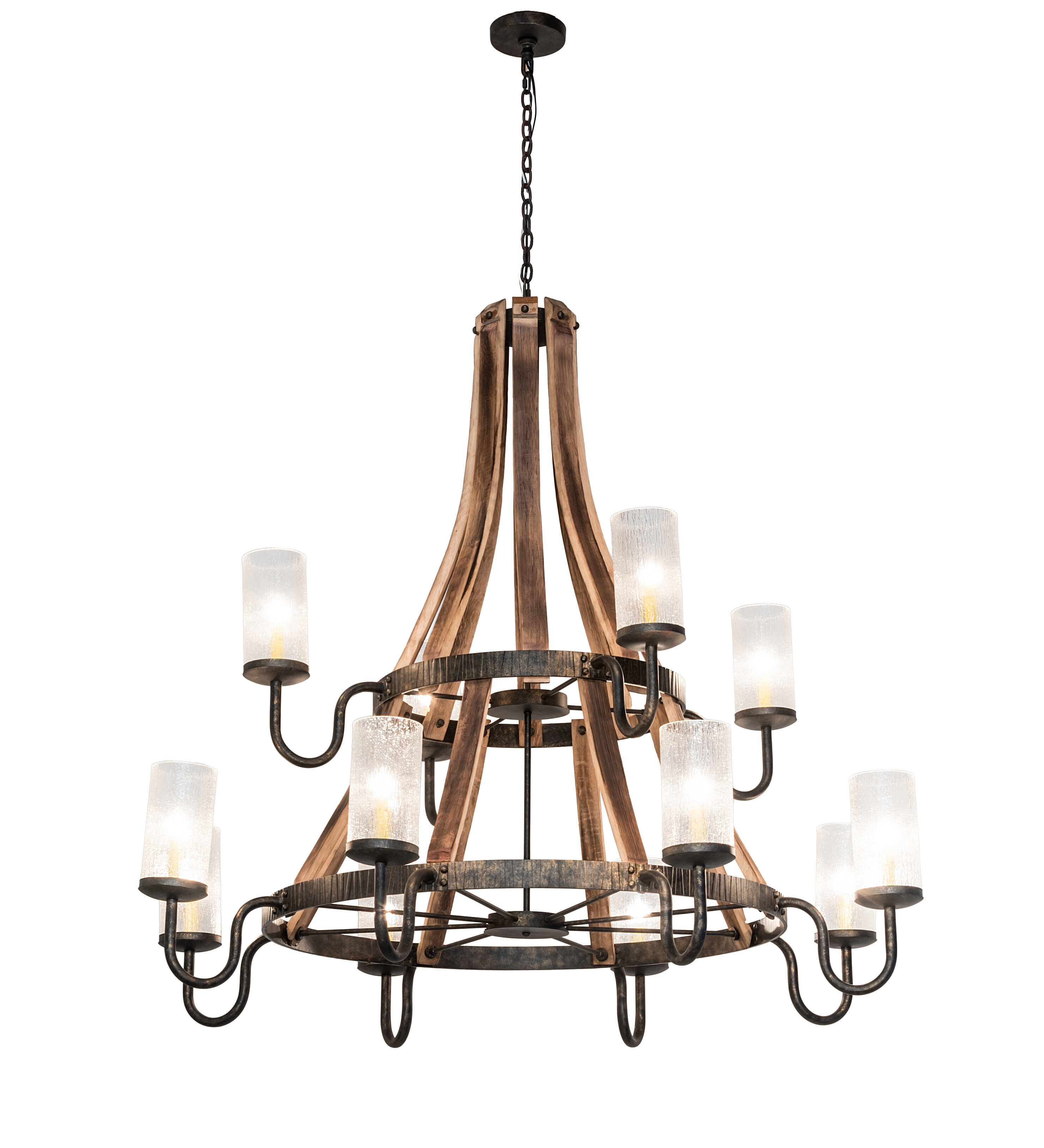 wheel barrel chandelier