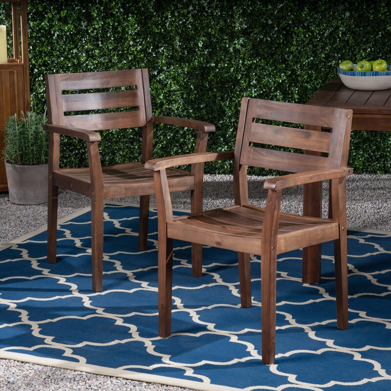 Union Rustic Ainsley Outdoor Rustic Patio Dining Chair Reviews Wayfair