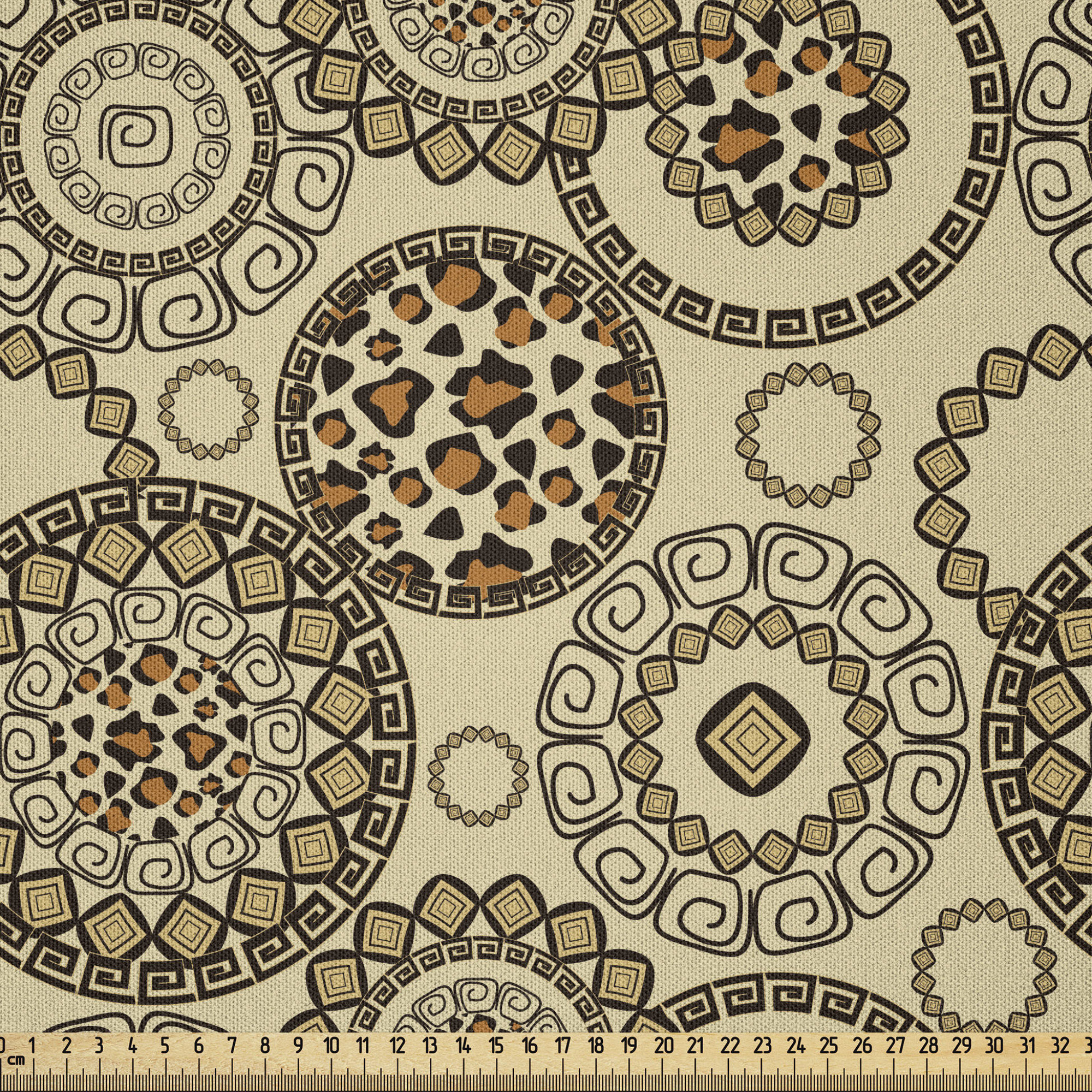 East Urban Home Ambesonne Animal Print Fabric By The Yard Safari Pattern Cheetah Skin Print Fauna Theme In Neutral Colors Microfiber Fabric For Arts And Crafts Textiles Decor 5 Yards Brown