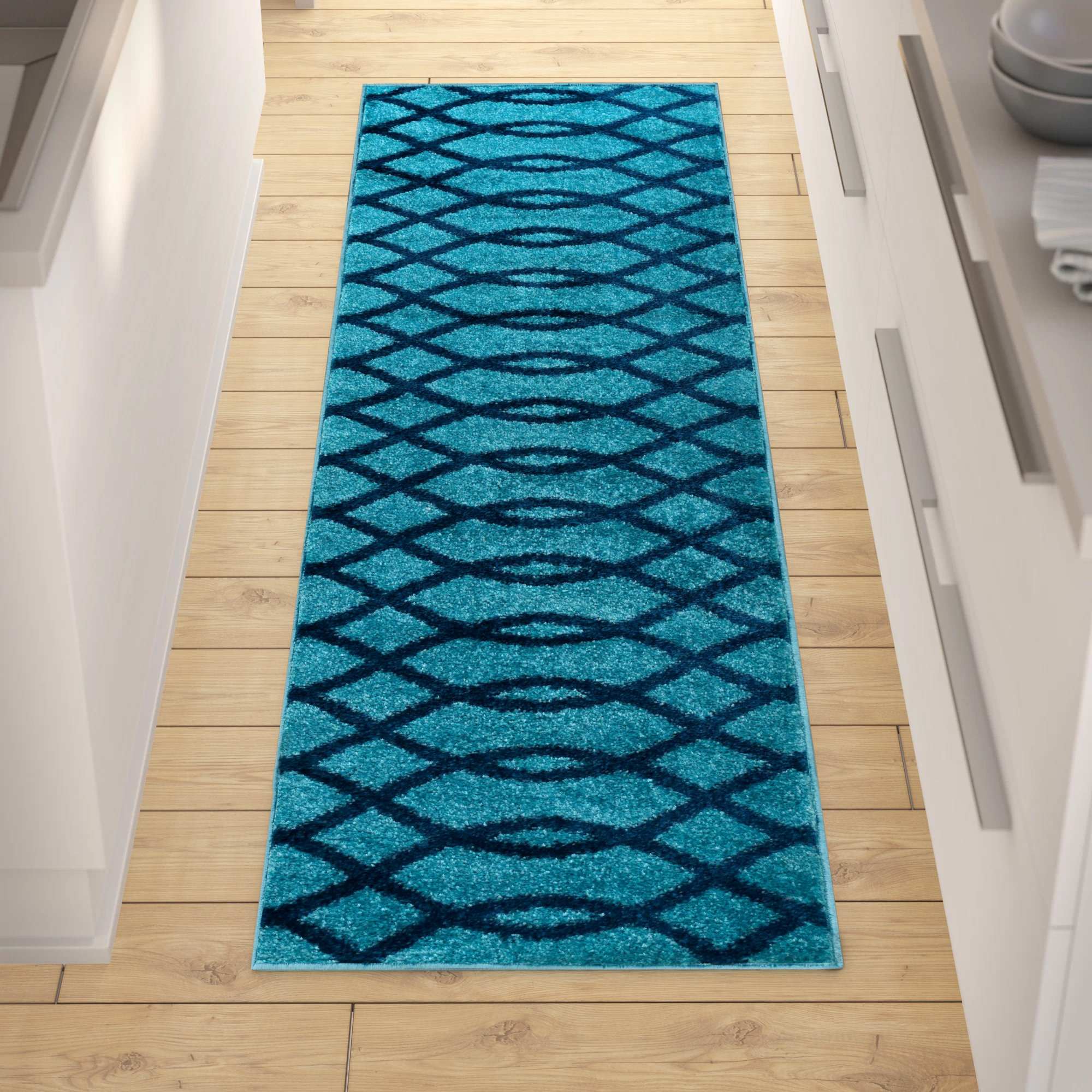 Andover Mills Chrisman Geometric Light Blue Area Rug Reviews Wayfair