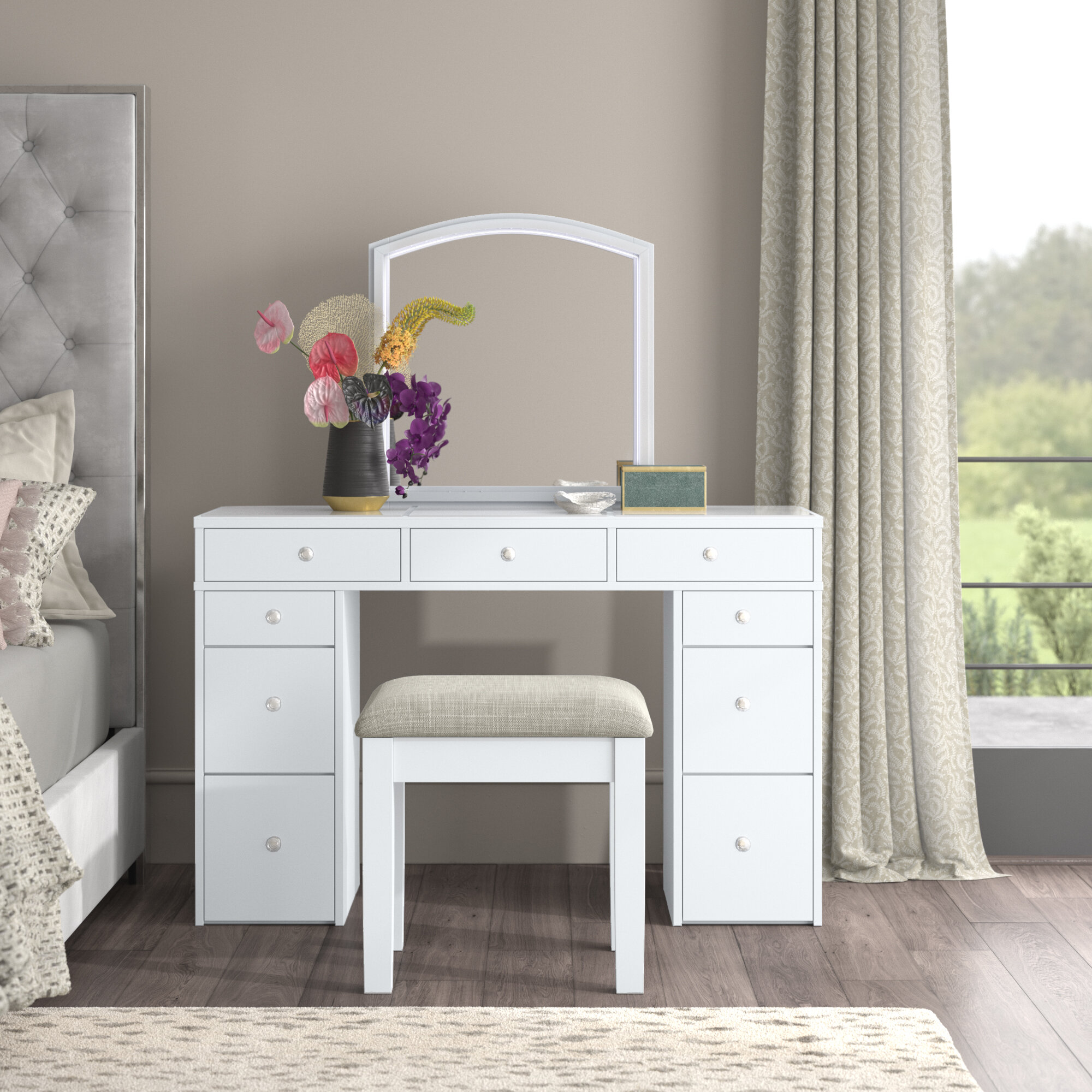 wayfair vanity table and chair