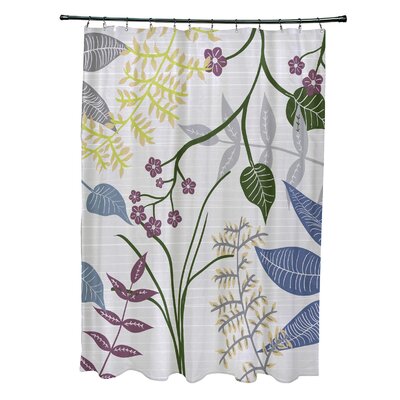 Alcott Hill Orchard Lane Polyester Botanical Floral Single Shower Curtain  Color: Gray