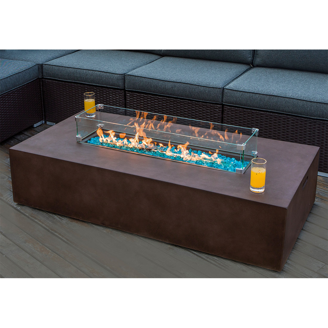 17 Stories Leatherhead Concrete Propane Gas Fire Pit Table Reviews Wayfair