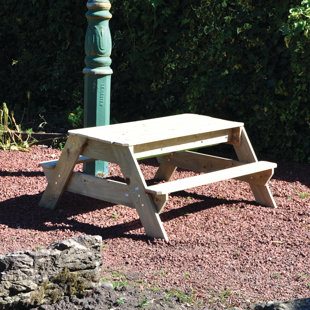 Childrens Wooden Picnic Table Wayfair Co Uk