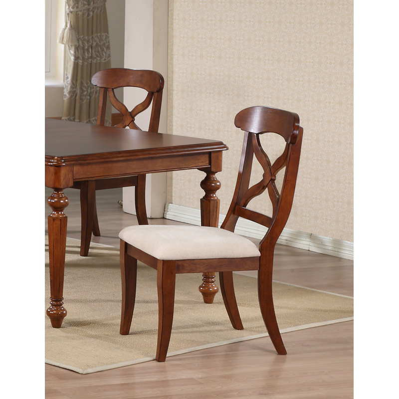 Gonzalez Upholstered Solid Wood Cross Back Side Chair Reviews Joss Main