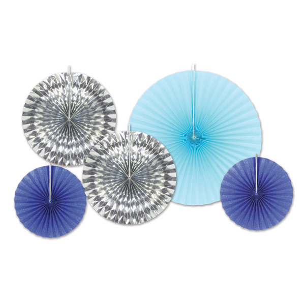 The Beistle Company 5 Piece Assorted Paper Foil Decorative Fan