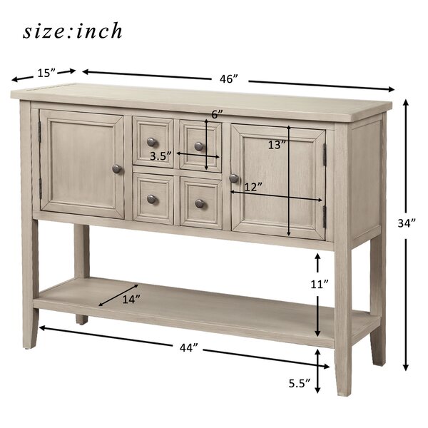 Electra 46" Wide 4 Drawer Acacia Wood Buffet Table