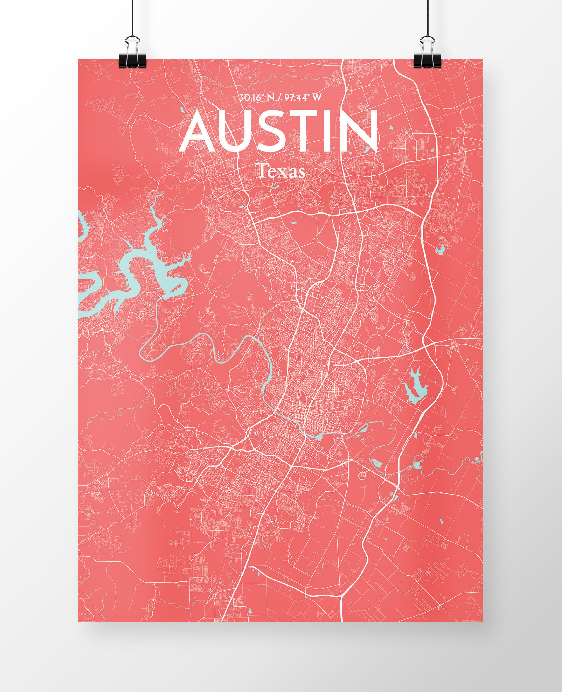 Wrought Studio Austin City Map - Unframed Graphic Art | Wayfair