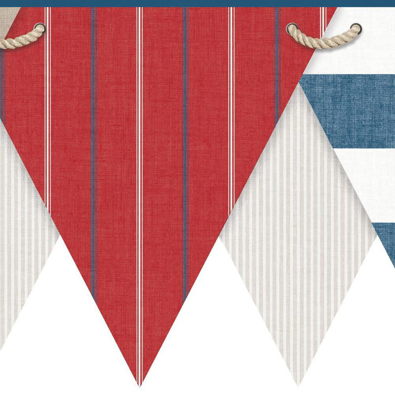 York Wallcoverings Nautical Living Pennant 15 X 8 5 Stripe Border Wallpaper Wayfair