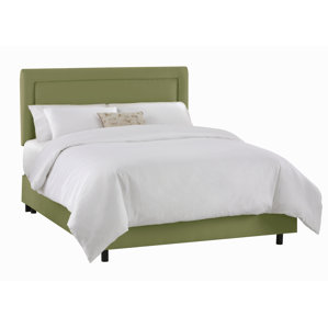 Border Upholstered Panel Bed by Skylin..