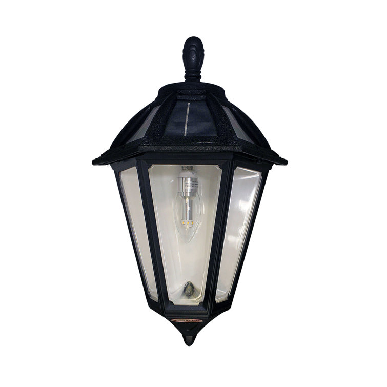 Alcott Hill Rioux Solar Powered Glass Outdoor Wall Lantern With Dusk To Dawn Reviews Wayfair